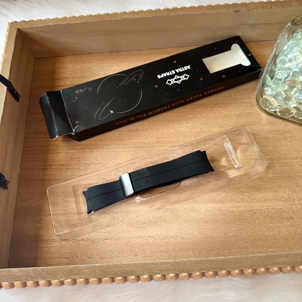 Astra Straps Black Silicone‎ Watch Band Replacement Strap